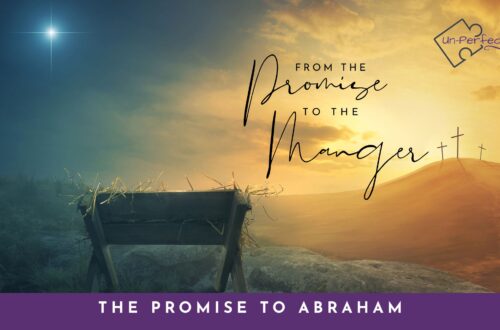 Image of the manger and three crosses tied to from the promise to the manger Christmas episode